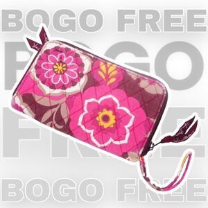 Vera Bradley BOGO FREE SALE Maroon Floral Zipper Wallet